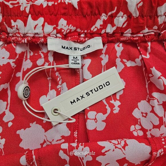 Max Studio Flowy Skirt Orange Floral Pattern Women's Medium - Picture 3 of 6